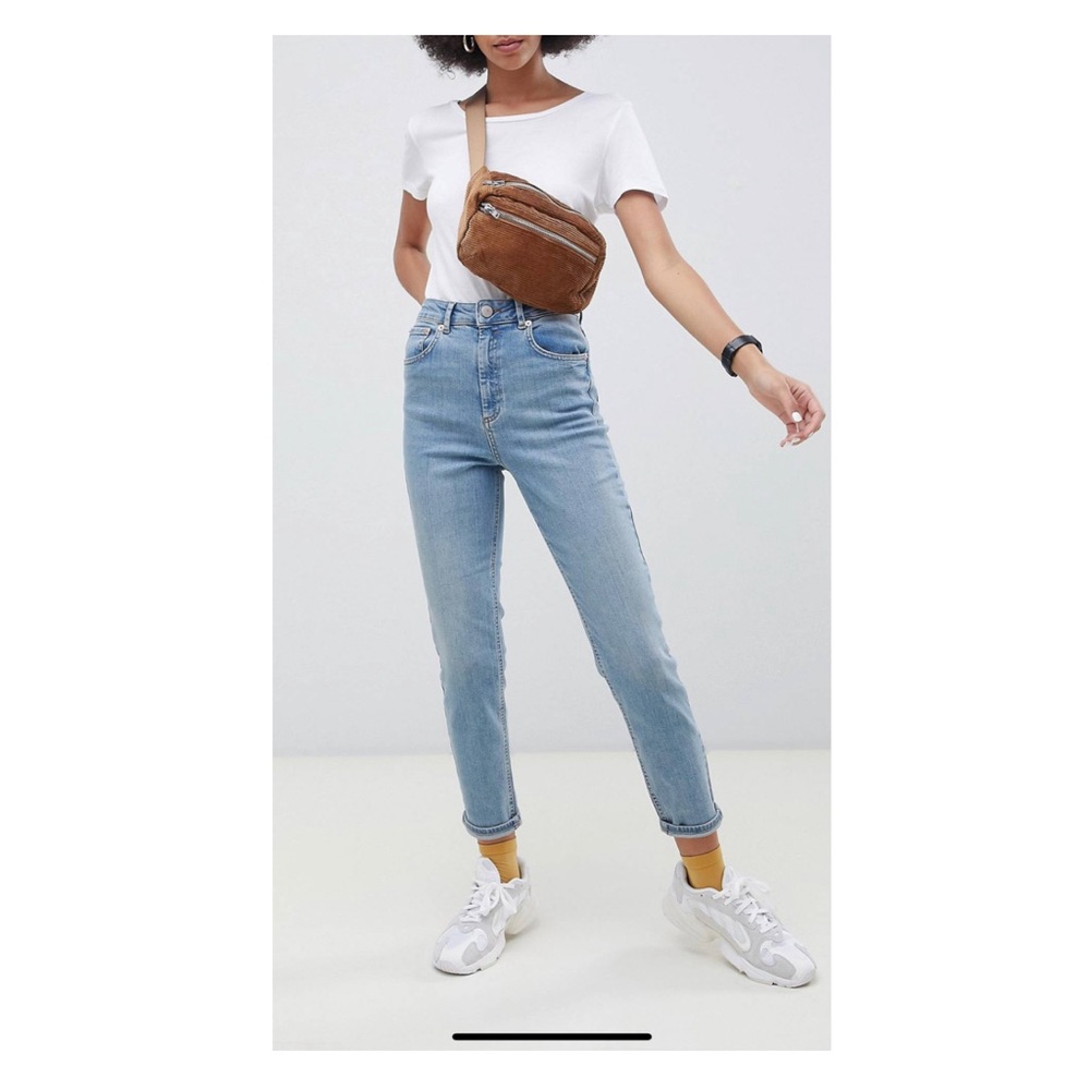 ASOS high waisted denim in washed black